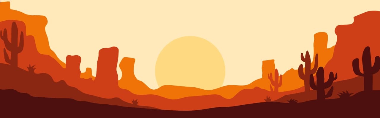 Skyline del oeste al atardecer